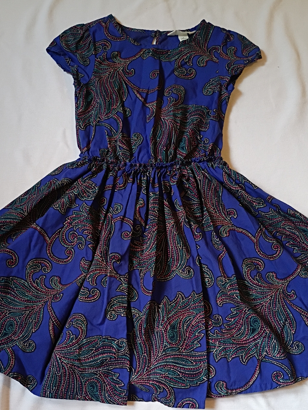 Lands' End Kids Blue Paisley Dot Dress